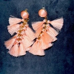 Peach Tassel Earrings  - NEW